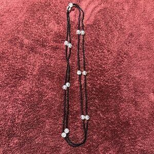 Elegant Black and Silver Beaded Necklace
